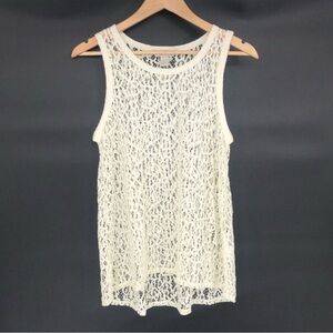 💛 BANANA REPUBLIC Lace Ivory Sleeveless Top